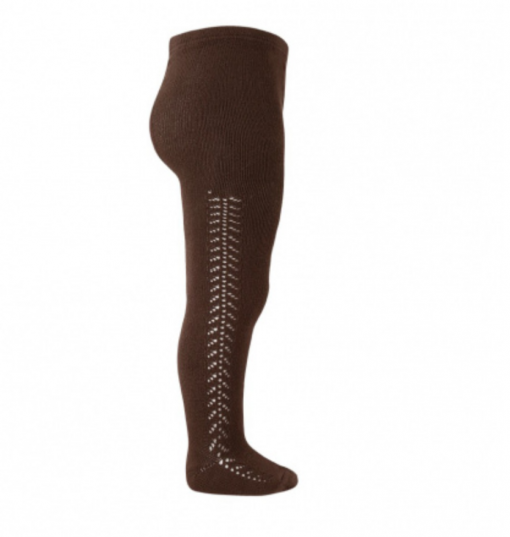 Chocolate Side Openwork Tights