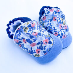 Blue Floral Baby Shoe